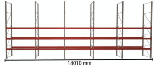 META Pallet rack MULTIPAL for 40 pallets, 14010 mm wide, 4 storage levels