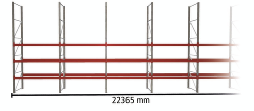 META Pallet rack MULTIPAL for 64 pallets, 22365 mm wide, 4 storage levels