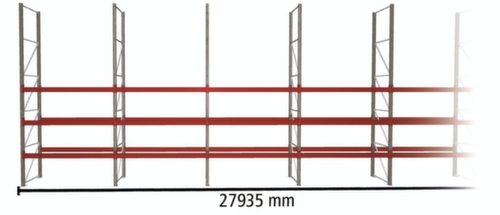META Pallet rack MULTIPAL for 80 pallets, 27935 mm wide, 4 storage levels
