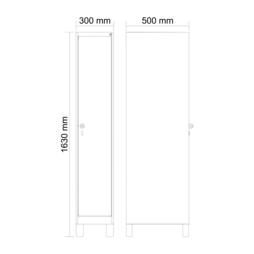 C+P School locker Evolo PLUS with feet