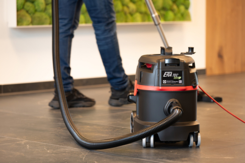 Extra quiet dry vacuum cleaner ERA TEC with USB port and compartment for spare bag