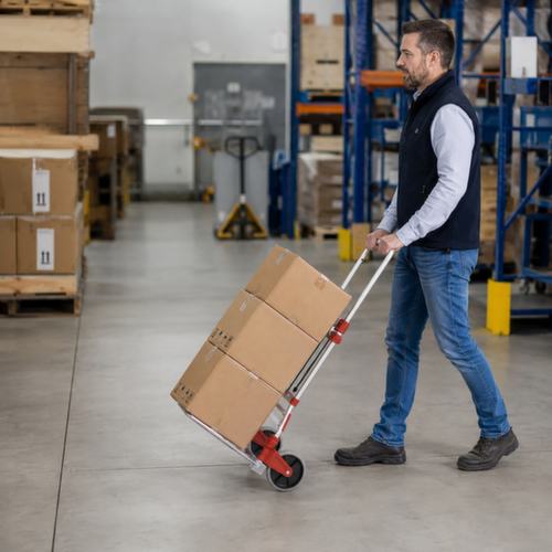 UDOBÄR Folding aluminum hand truck, load capacity 100 kg, Solid rubber tires