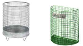 Wire mesh container with closed base