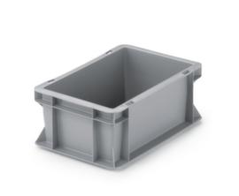 Euronorm stacking containers with closed grip hole, gray, Contents 5 l