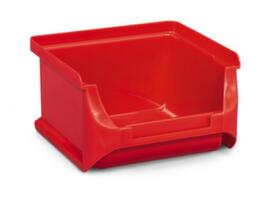Open fronted storage box, red, depth 100 mm, Polypropylene
