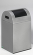 VAR Recyclable waste collector WSG 40 R with insertion flap, 43 l, silver, lid RAL7021 Black gray