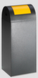 VAR Recyclable waste collector WSG 55 R with insertion flap, 60 l, antique silver, lid RAL1023 Traffic yellow