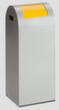 VAR Recyclable waste collector WSG 55 R with insertion flap, 60 l, silver, lid RAL1023 Traffic yellow