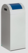 VAR Recyclable waste collector WSG 55 R with insertion flap, 60 l, silver, lid RAL5010 Gentian blue