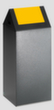 VAR Recyclable waste collector WSG 55 S with swing lid, 60 l, antique silver, lid RAL1023 Traffic yellow