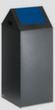 VAR Recyclable waste collector WSG 55 S with swing lid, 60 l, antique silver, lid RAL5010 Gentian blue