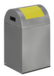 VAR Recyclable waste collector WSG 40 R with insertion flap, 43 l, silver, lid RAL1023 Traffic yellow
