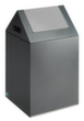 VAR Recyclable waste collector WSG 40 S with swing lid, 43 l, antique silver, lid silver