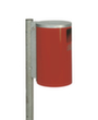 VAR Waste bin WR 1 with lid, 30 l, RAL3000 Fire red