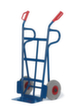 Rollcart Sack trolley with curved back wall and support bars, load capacity 250 kg, TPE tires