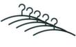 5 plastic clothes hangers, black