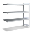 Wide span shelving with steel shelves