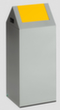 VAR Recyclable waste collector WSG 55 S with swing lid, 60 l, silver, lid RAL1023 Traffic yellow