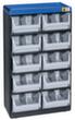 Allit Extra sturdy drawer magazine VarioPlus Pro 53/20, 10 Drawer(s), black/blue/translucent white