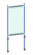 fetra Hygiene protection wall for transport trolleys, height x width 1410 x 571 mm