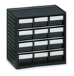 Treston ESD small parts magazine, 12 Drawer(s), black/black