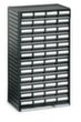 Treston ESD small parts magazine, 48 Drawer(s), black/black