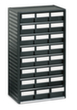 Treston ESD small parts magazine, 24 Drawer(s), black/black