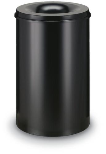 Self-extinguishing steel waste bin