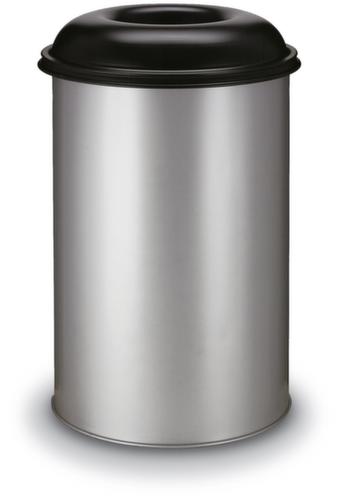 Self-extinguishing steel waste bin