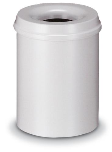 Self-extinguishing steel waste bin