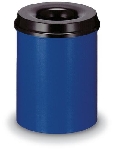 Self-extinguishing steel waste bin