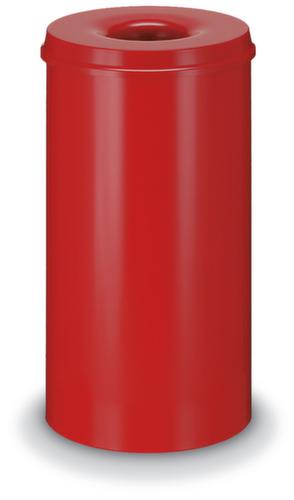 Self-extinguishing steel waste bin