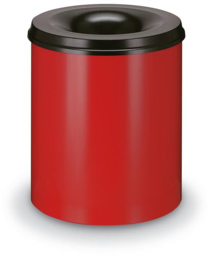 Self-extinguishing steel waste bin