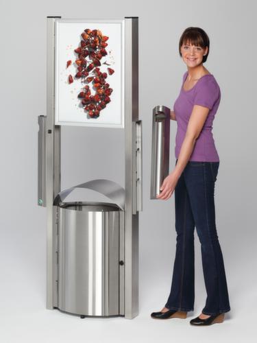 Stainless steel waste garbage can for outdoor use, 50 l