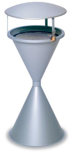 Pedestal ashtray with roof, silver