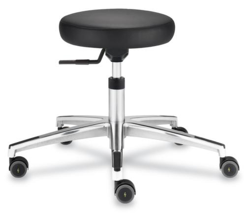 Dauphin ESD stool, registered office black, Rollers
