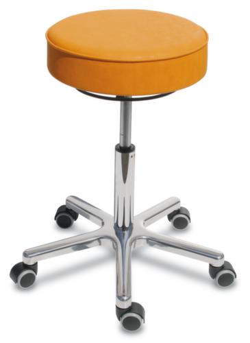 Height-adjustable swivel stool with imitation leather seat