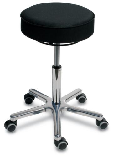 Height-adjustable swivel stool with imitation leather seat