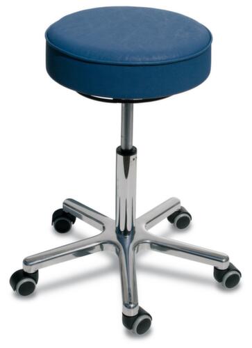 Height-adjustable swivel stool with imitation leather seat