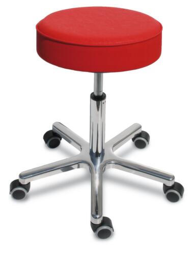 Height-adjustable swivel stool with imitation leather seat