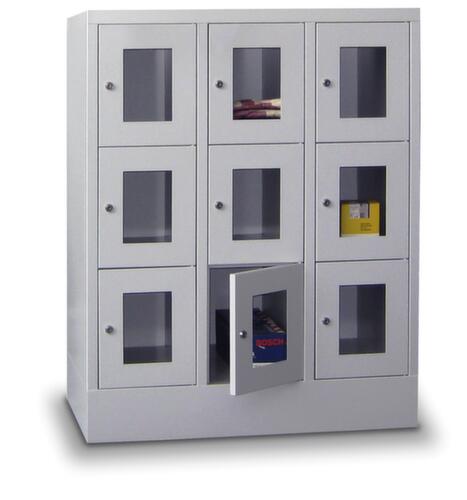 PAVOY Locker block Basis light gray with window doors + up to 20 compartments