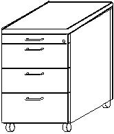 Mobile or free-standing pedestals Solid