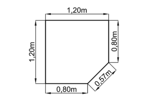 Square interlinking element, width x depth 800 x 800 mm, top white
