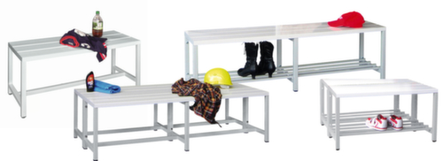 PAVOY Changing room bench Basis light gray with plastic rails