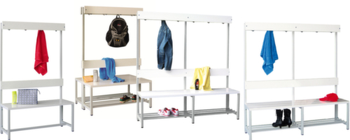 PAVOY Changing room bench Basis light gray with plastic rails