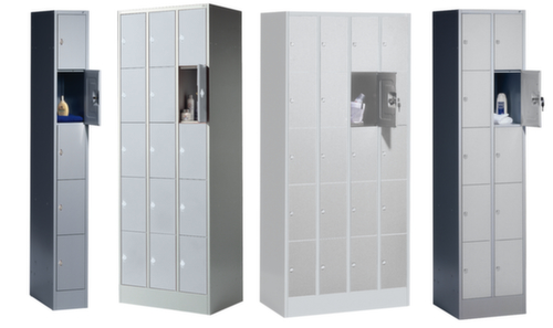 C+P Locker cabinet Classic light gray with up to 20 compartments
