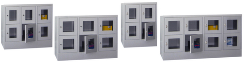 PAVOY Locker block Basis light gray with window doors + up to 20 compartments