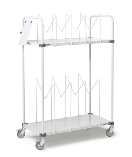 Treston Cardboard trolley with 2 shelves and M divider brackets, load capacity 150 kg, loading area 1000 x 430 mm