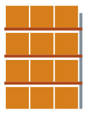 META Pallet rack MULTIPAL for 12 pallets, 2785 mm wide, 4 storage levels
