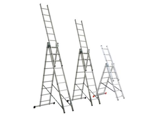 Three-section multi-purpose telescopic ladder